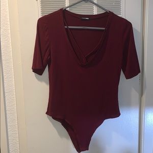 Red FashionNova bodysuit!